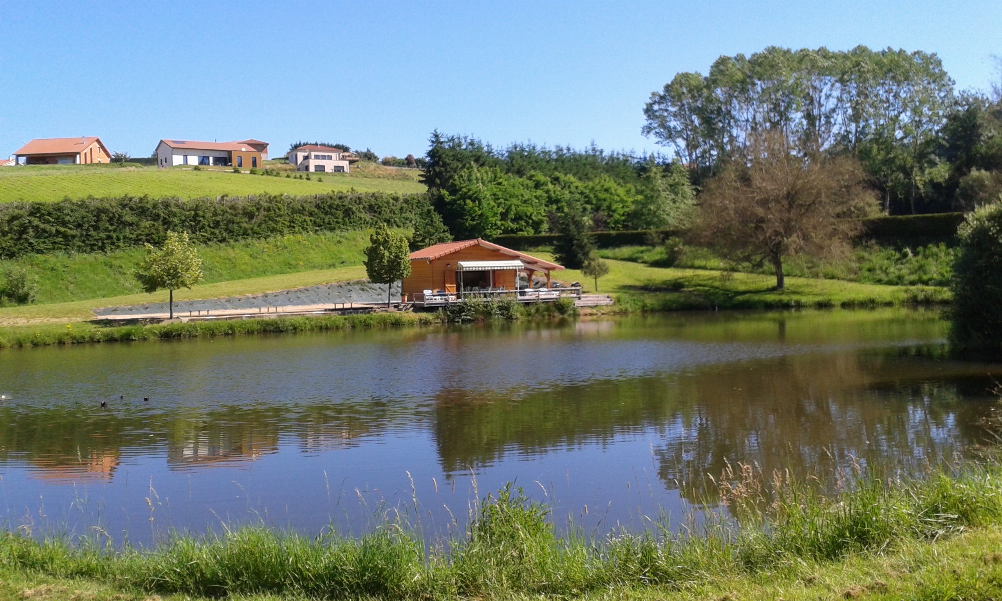 chalet avec étang