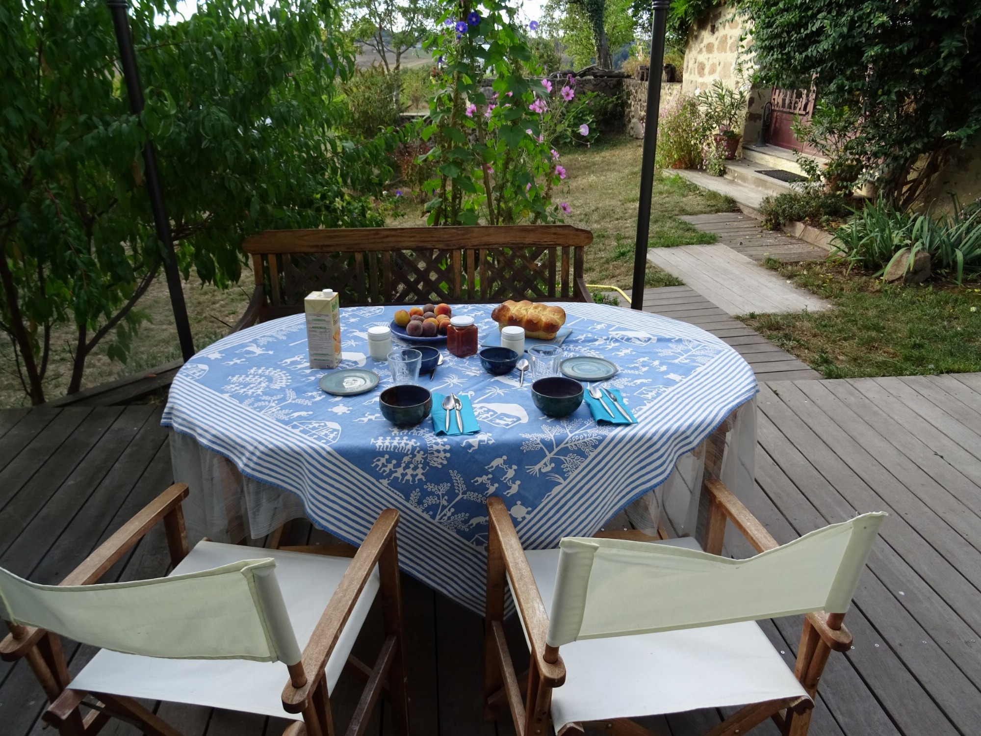 Petit déjeuner sur la terrasse