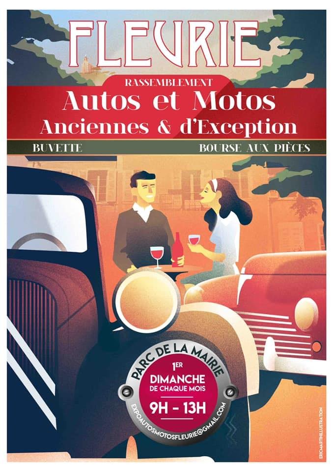 Exposition voitures et motos anciennes à Fleurie