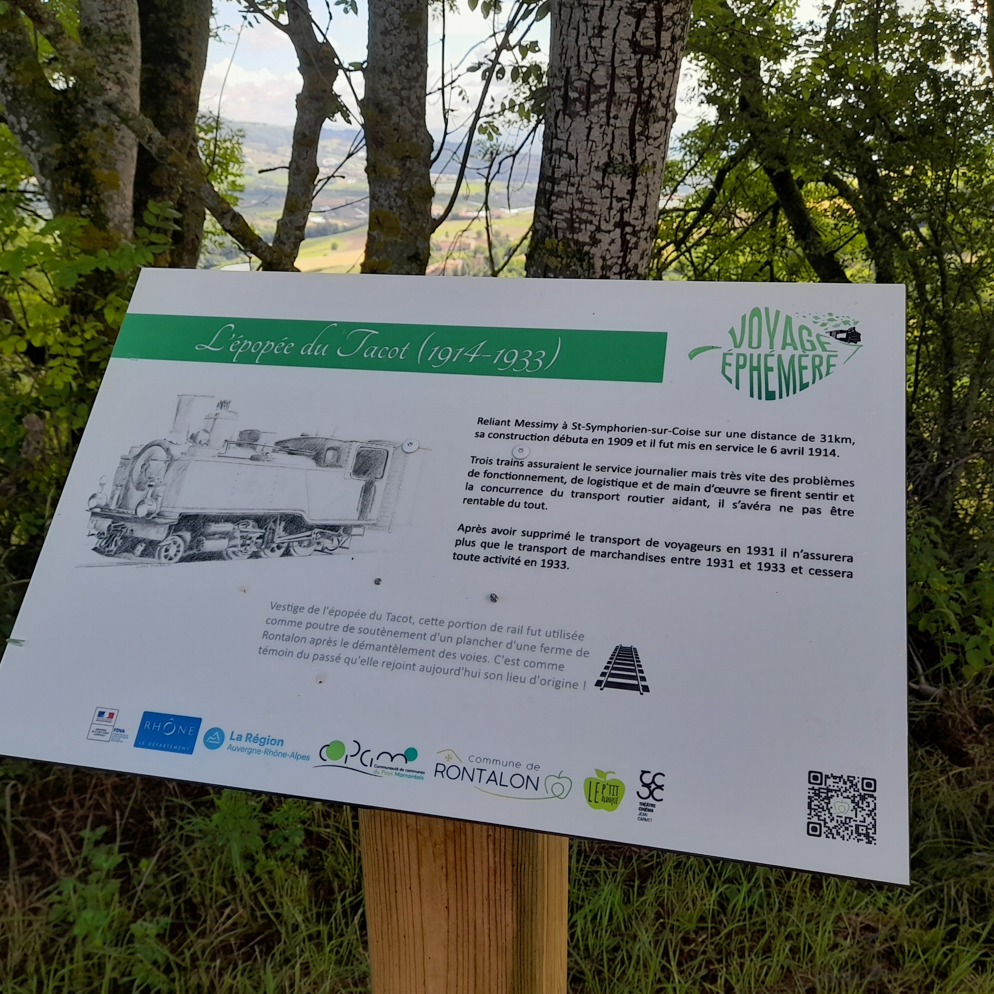 Panneau Le Tacot,Voyage éphémère_Rontalon