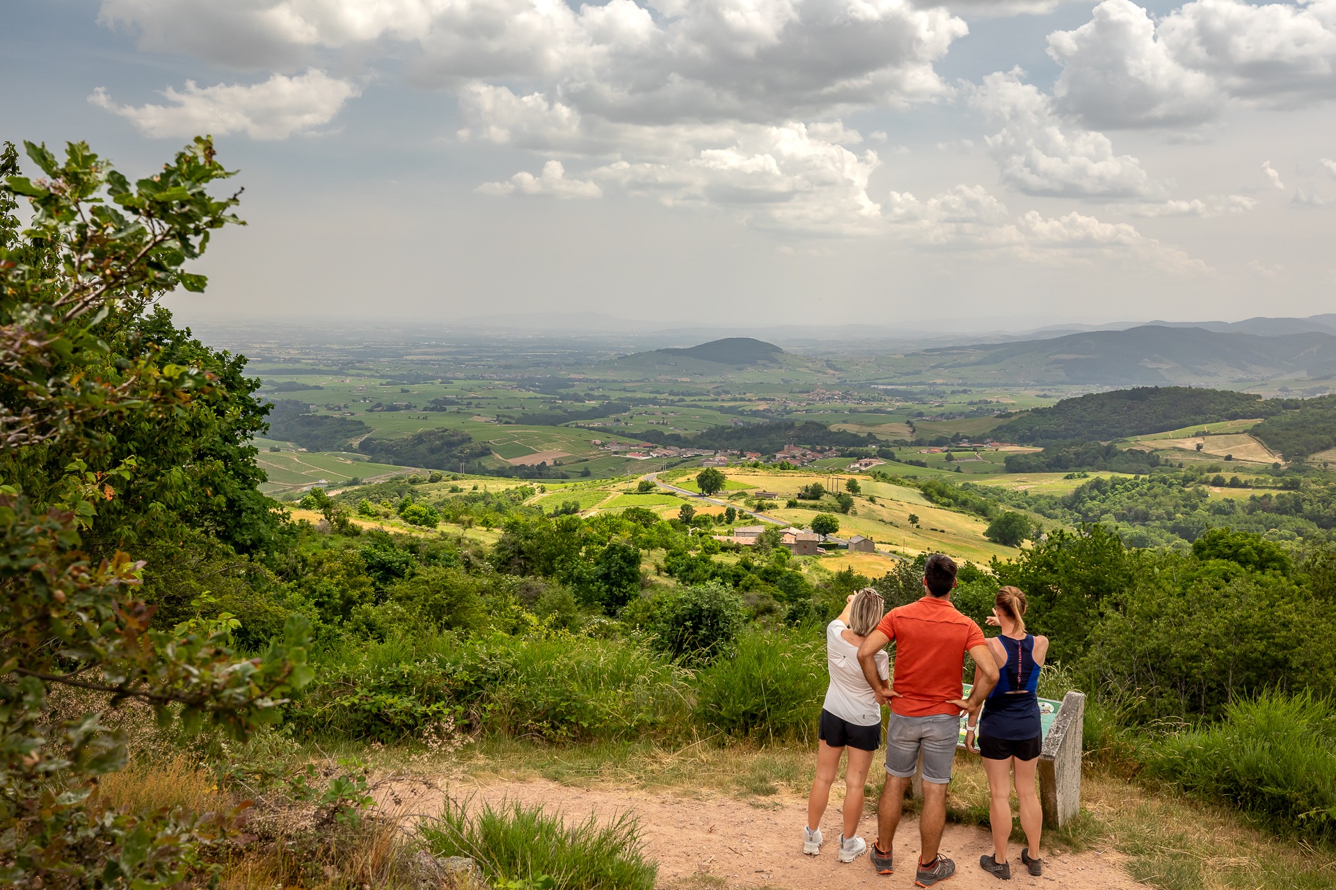 Vue - panneau d'interprétation du sentier des Crus