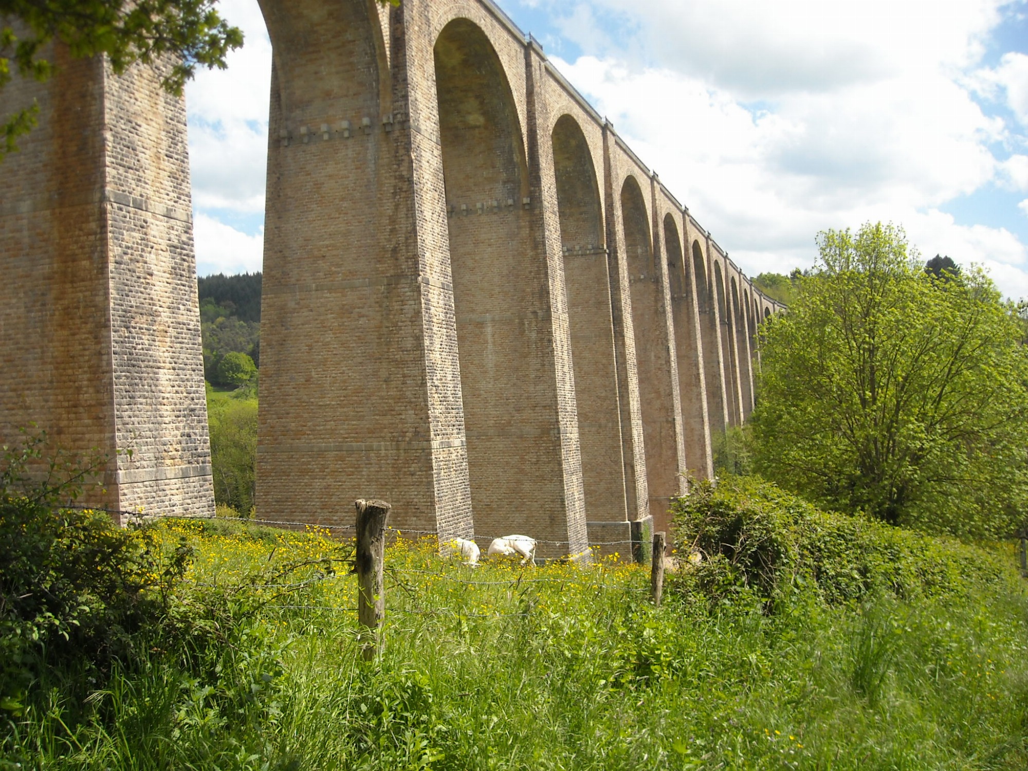En approchant les arches du viaduc de Mussy-sous-Dun