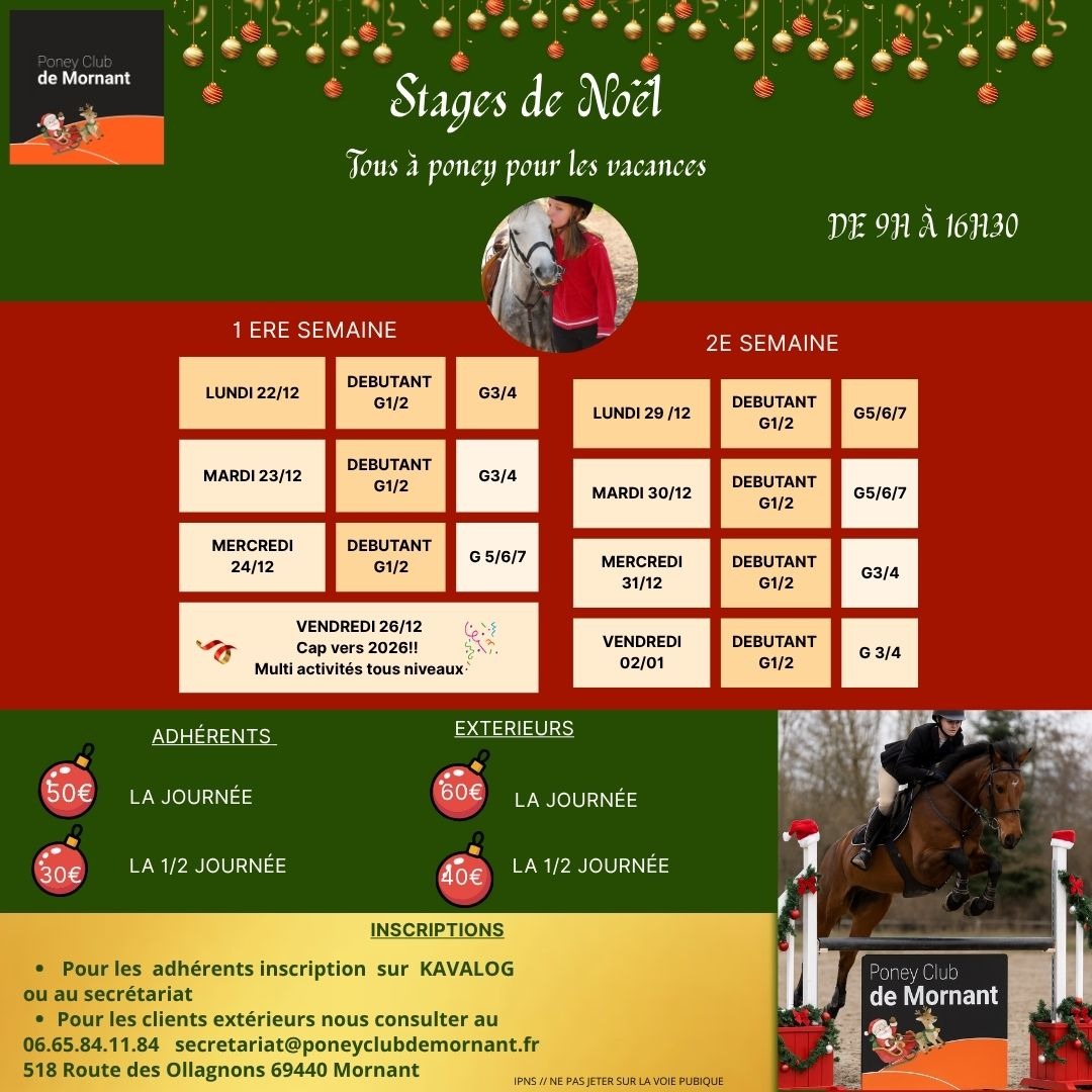 Stages de Noël au Poneys Club_Mornant