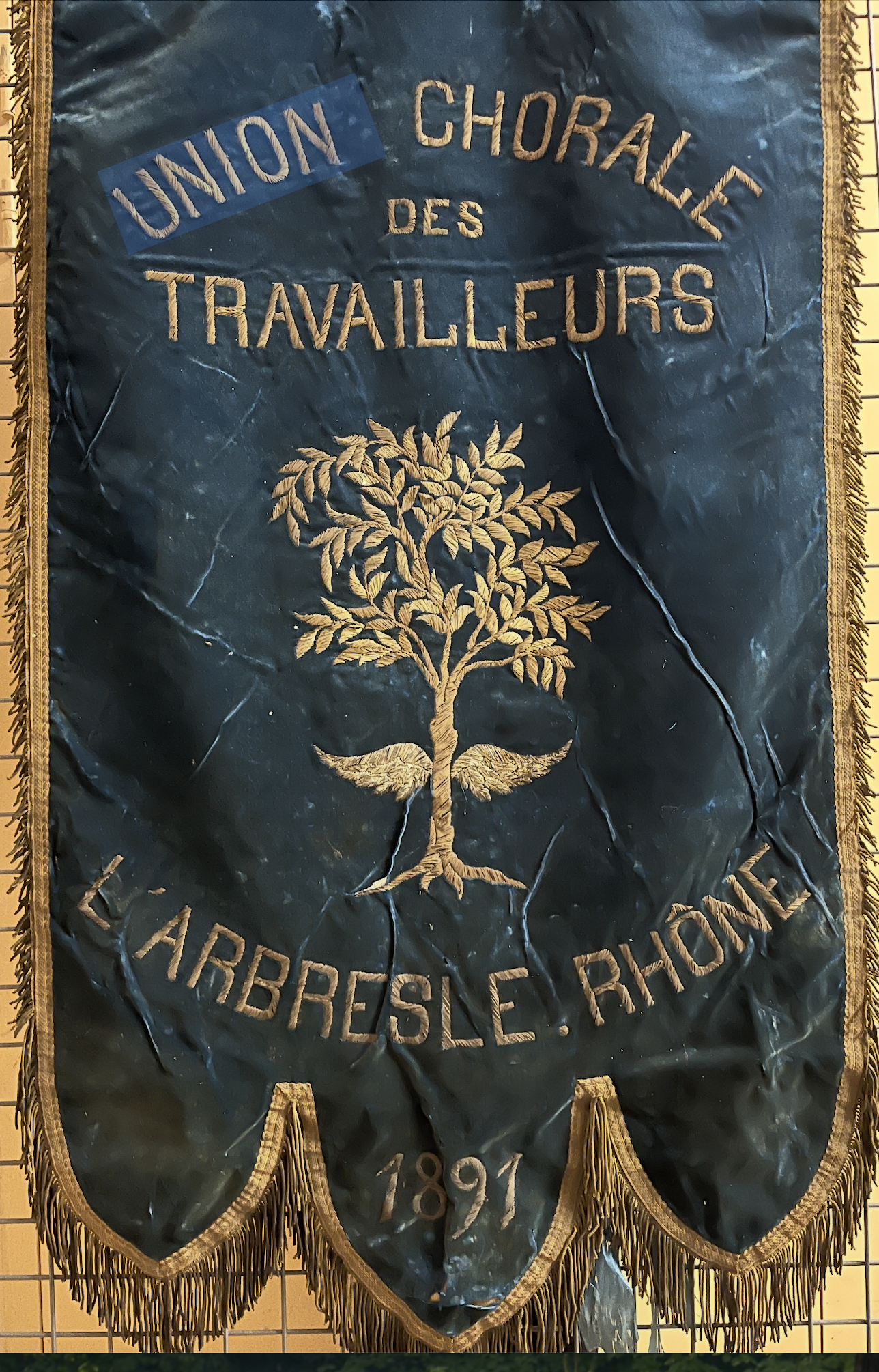 Bannière de la chorale des Travailleurs de L'Arbresle