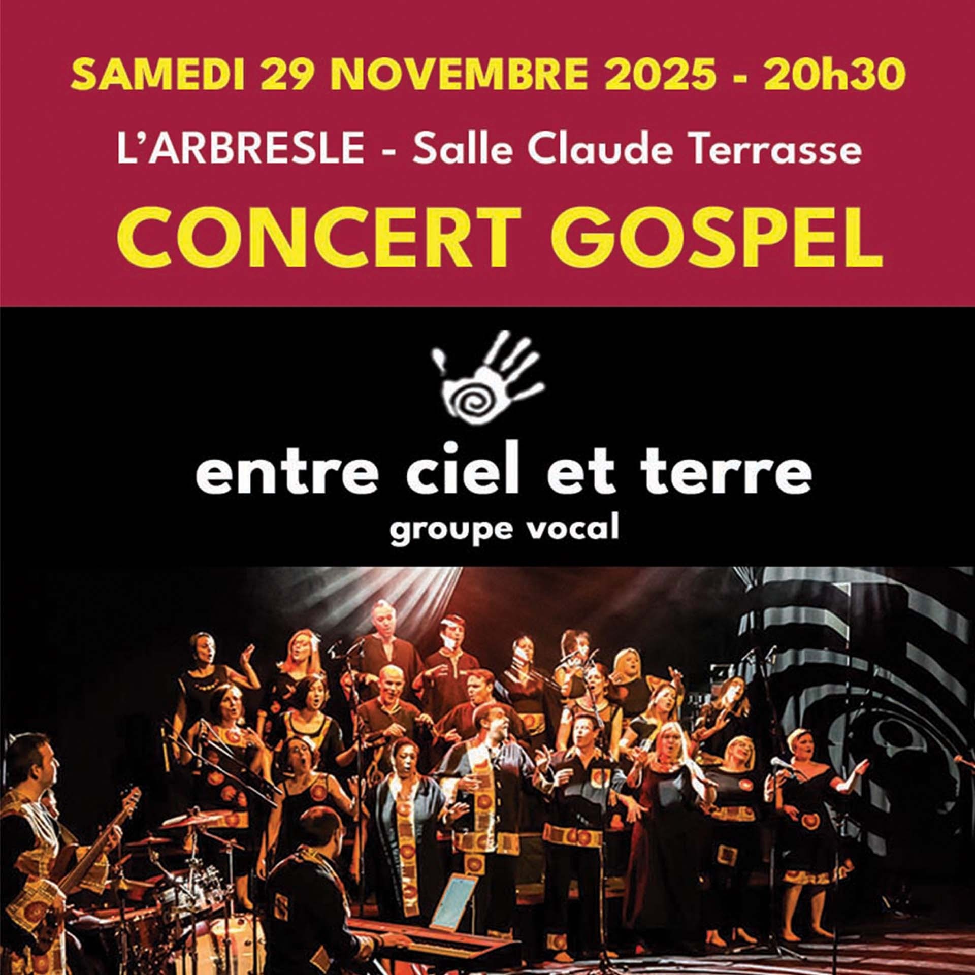 Concert GOSPEL par le groupe vocal Entre ciel et Terre_L'Arbresle