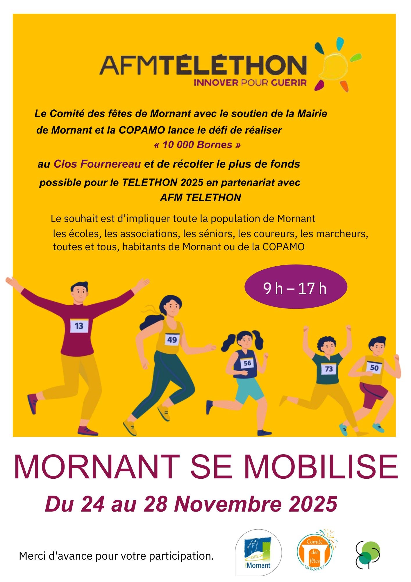 Téléthon : défi 10 000 bornes : marche & course_Mornant