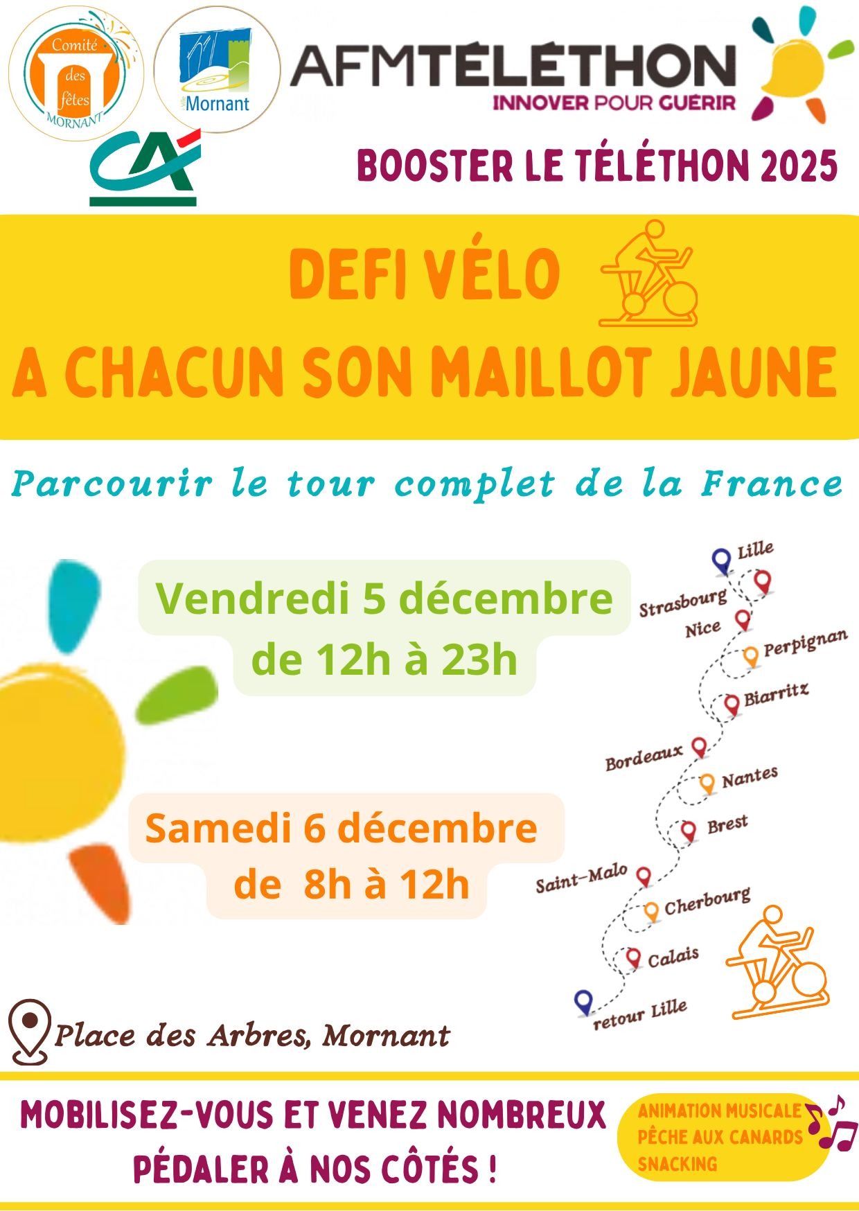 Téléthon : défi vélo : à chacun son maillot jaune_ComitédesFêtes_Mornant