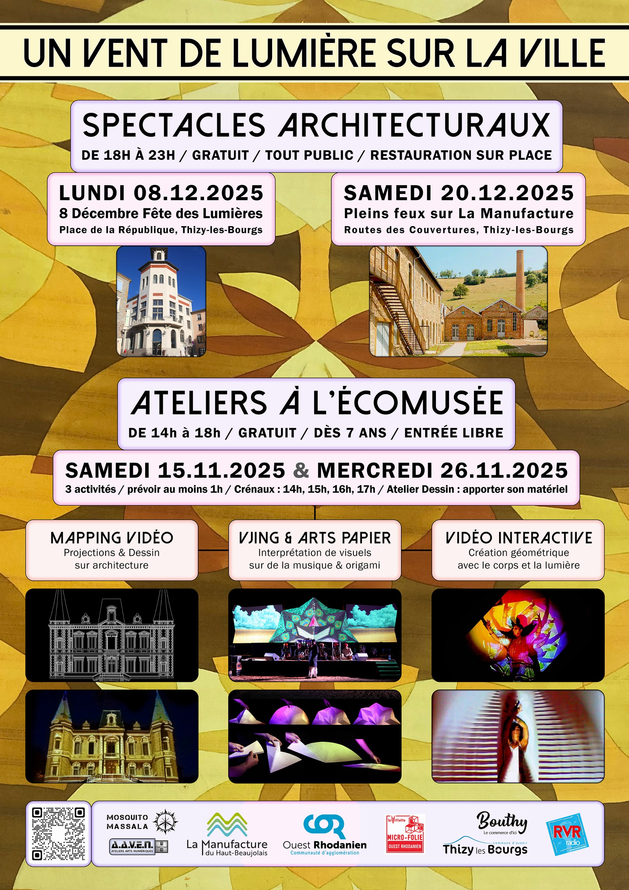 Un vent de lumière sur la ville - spectacles architecturaux_Thizy-les-Bourgs