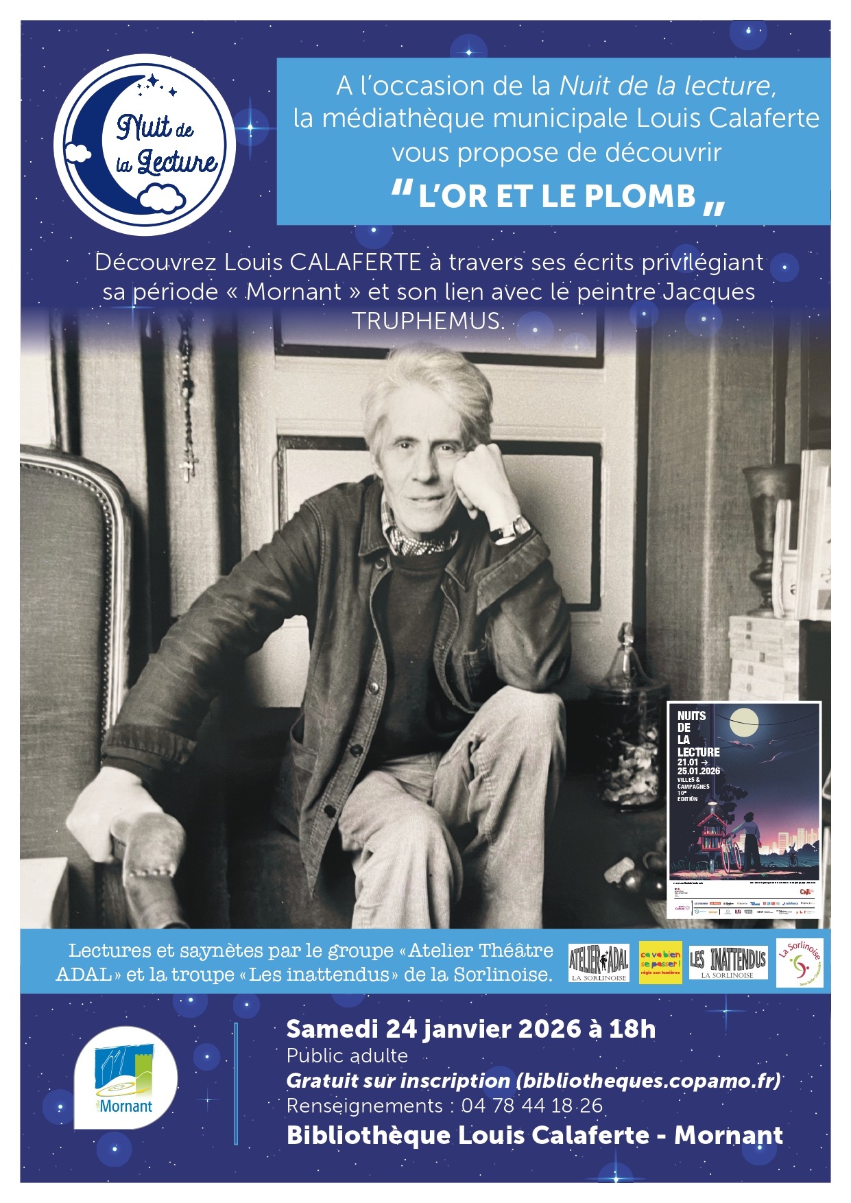 Nuit de la lecture - Louis Calaferte : L'or et le plomb_Mornant