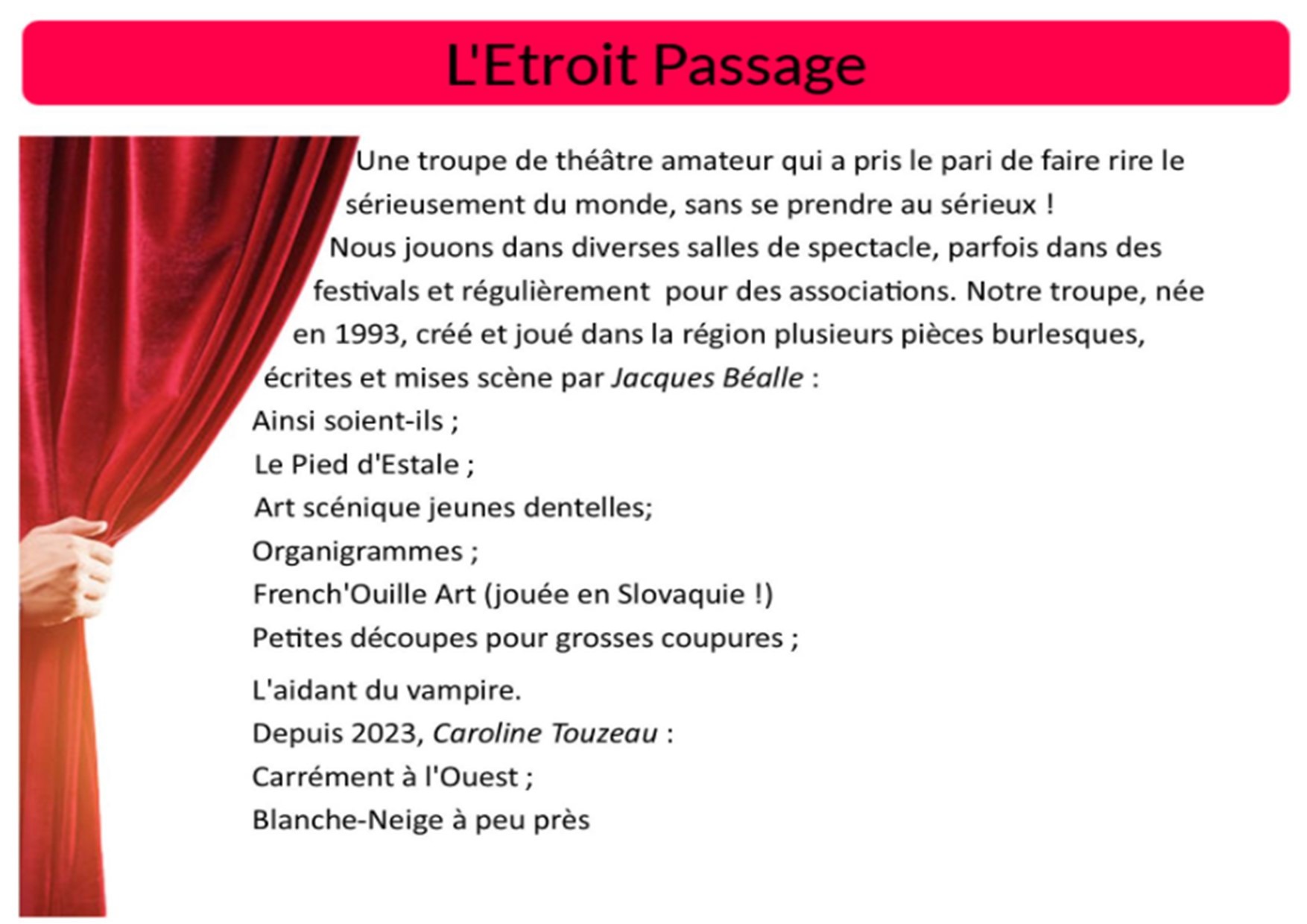 Festival Tal'en Scène : Autant en emporte le vam...pire_Taluyers