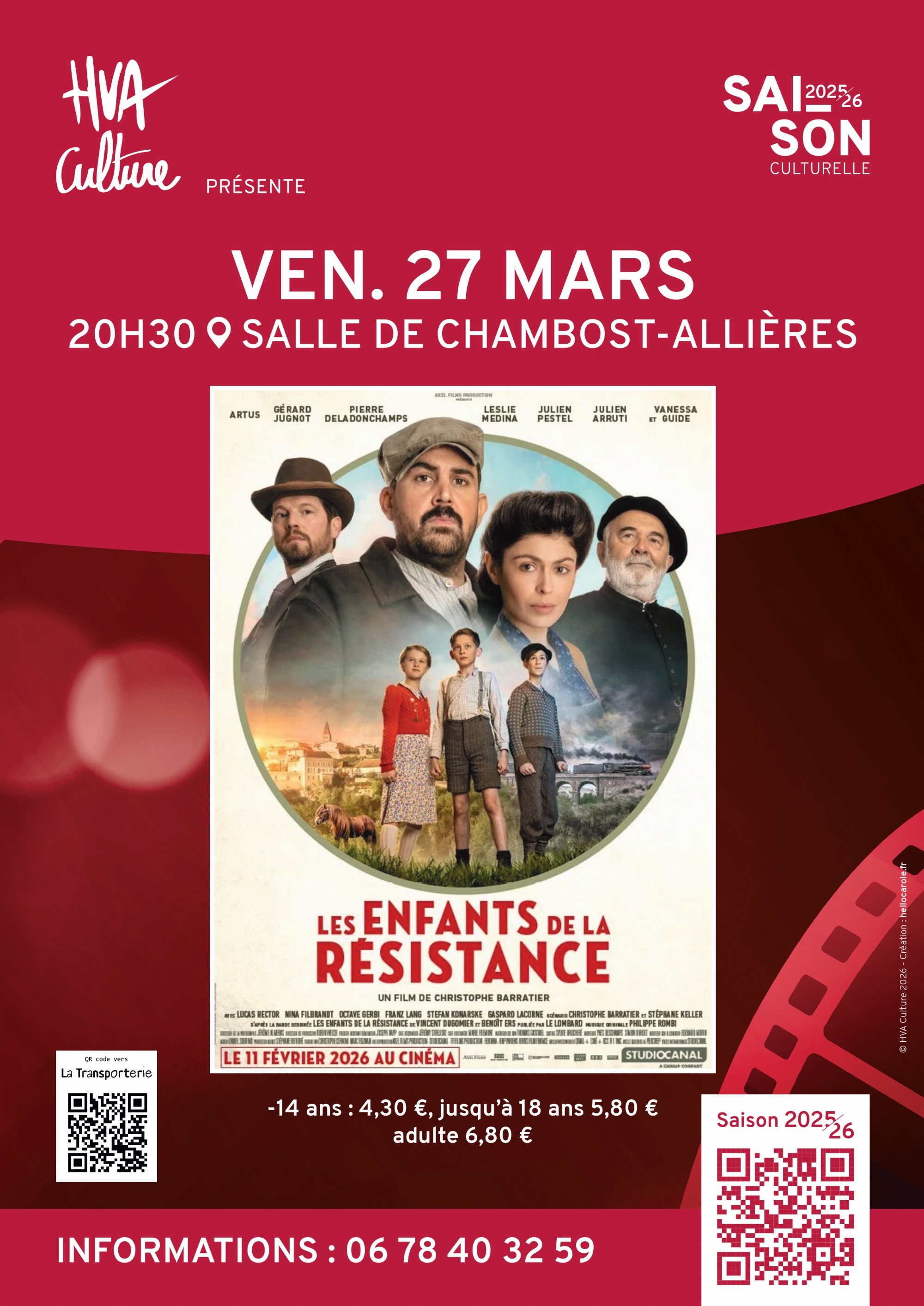 affiche cinéma les enfants de la résistance HVA Culture