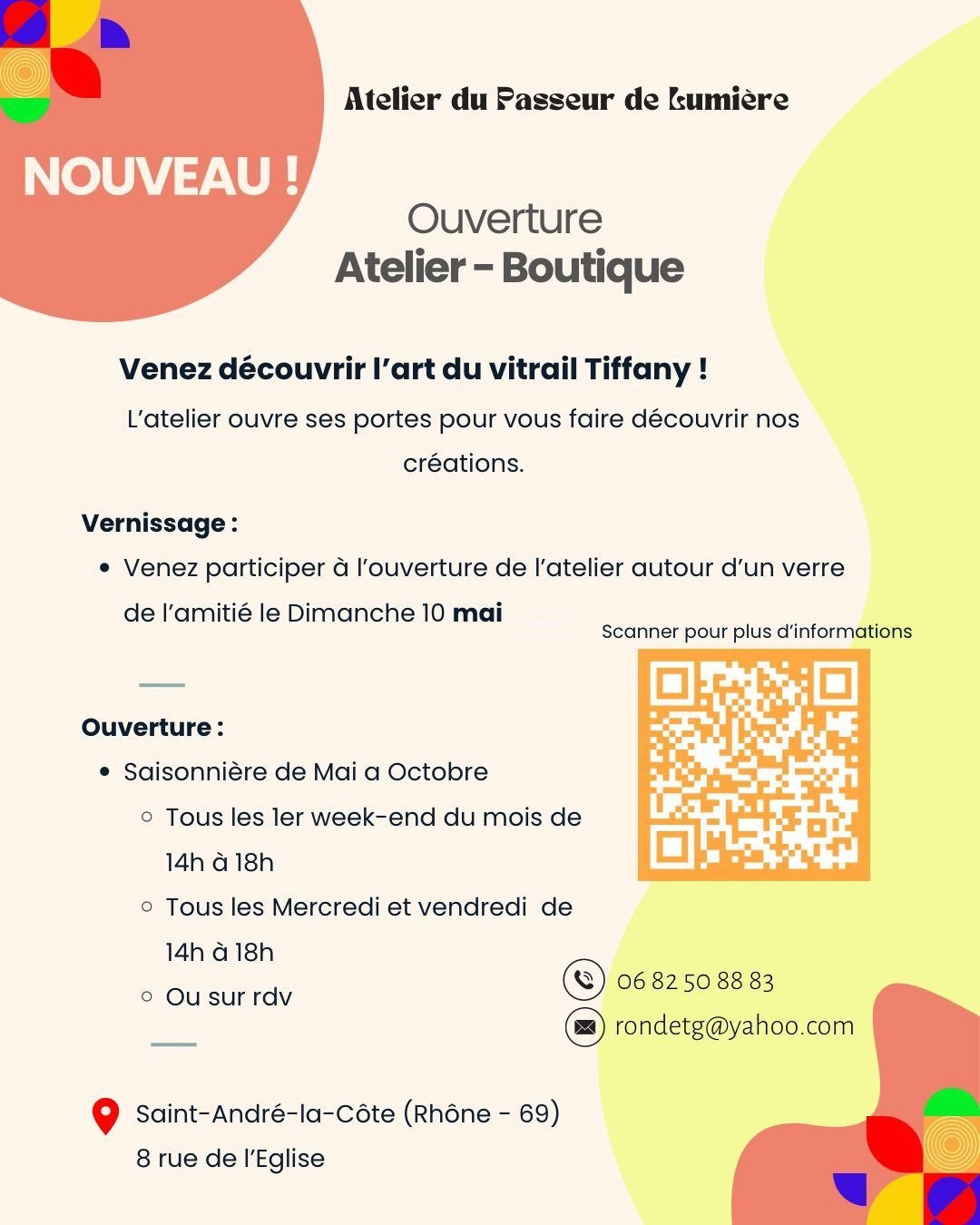 Atelier initiation à la création d'un vitrail Tiffany_Saint-André-la-Côte