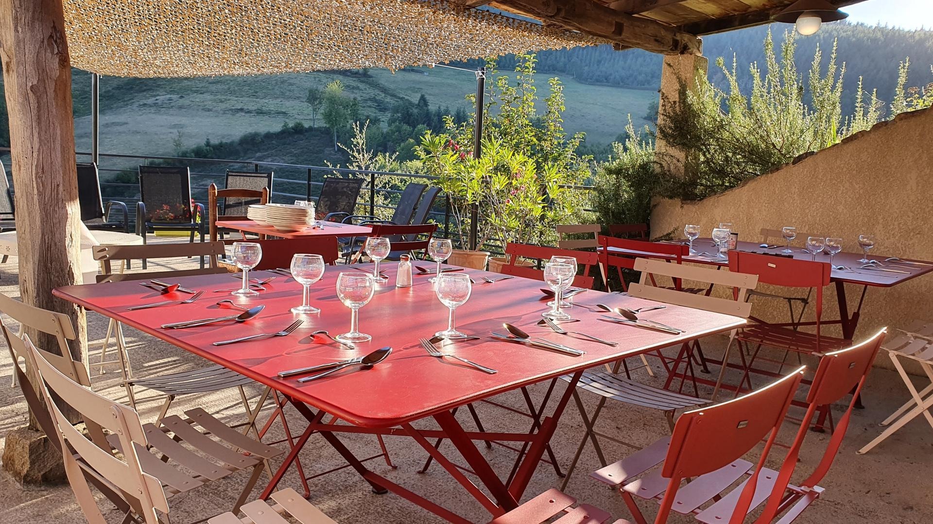 Gîte du Grand Peisselay à VALSONNE (Rhône - Beaujolais Vert) : La terrasse
